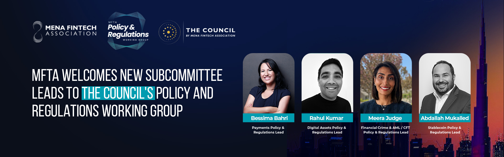 MENA Fintech Association Announces Subcommittee Leads for Policy and Regulation Council